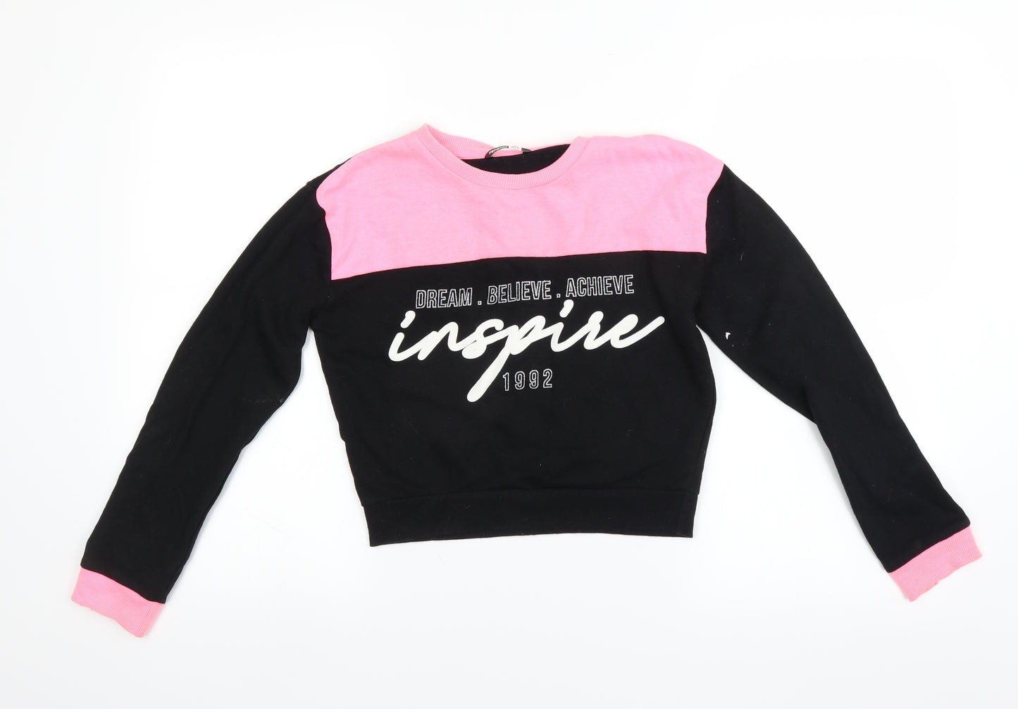 Pep & co Girls Black   Pullover Sweatshirt Size 10-11 Years