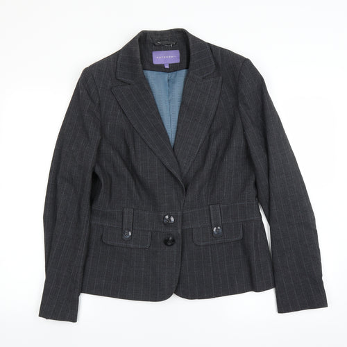 Autonomy Womens Grey Striped  Jacket Suit Jacket Size 14