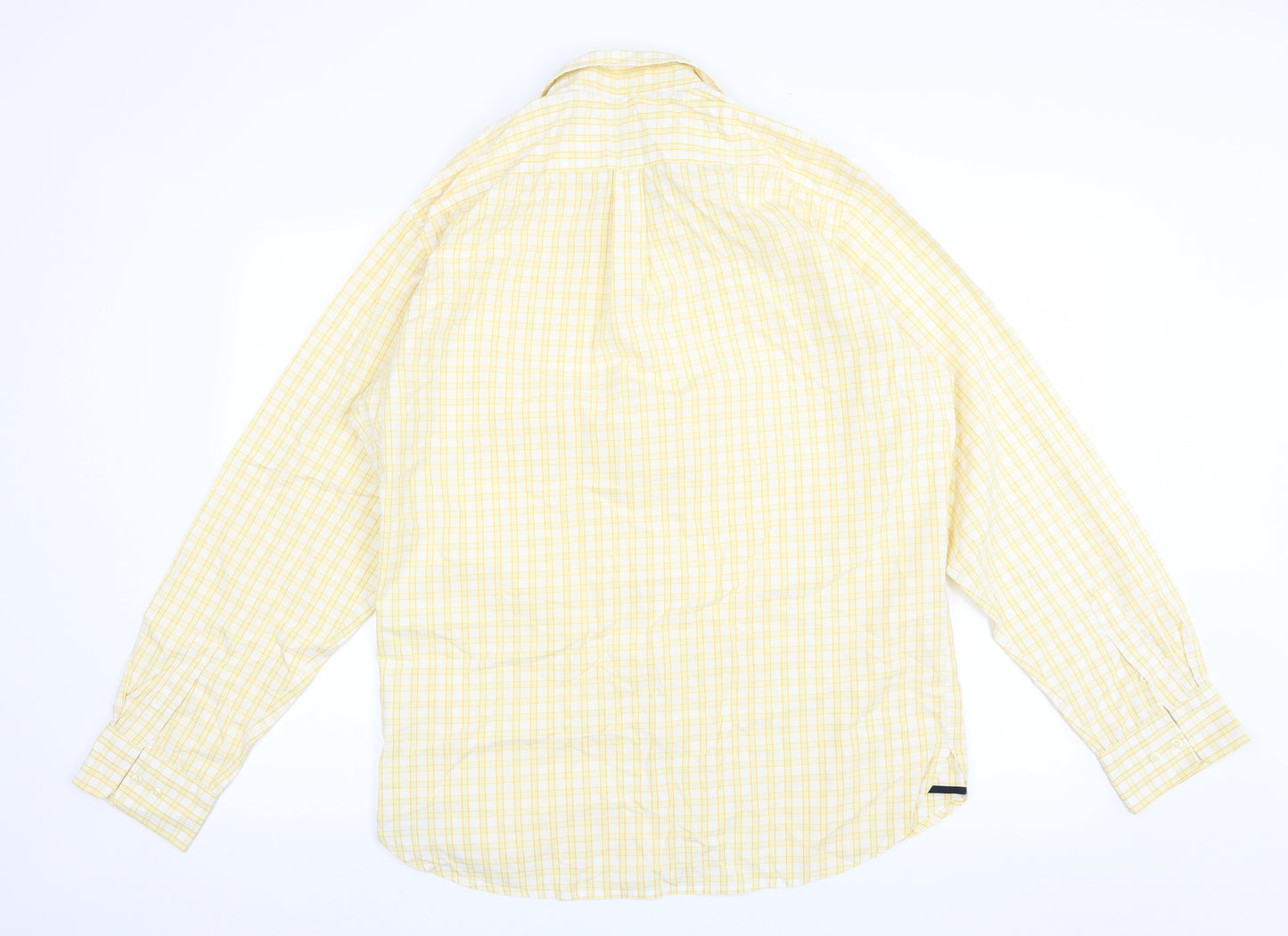 Gap Mens Yellow Check   Dress Shirt Size L