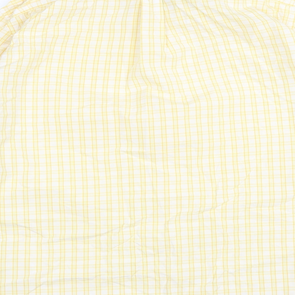 Gap Mens Yellow Check   Dress Shirt Size L