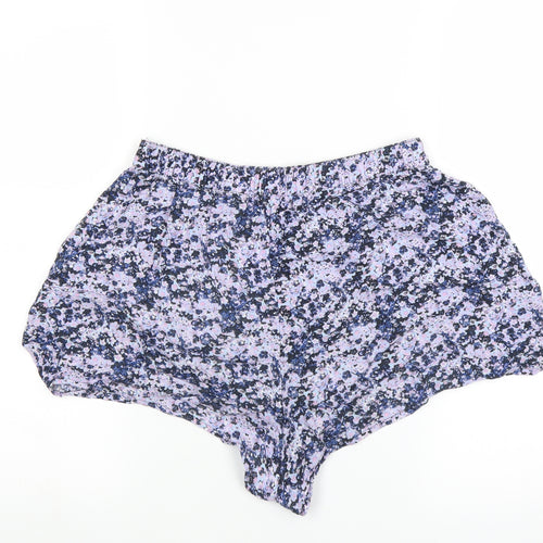 Divided by H&M Womens Blue Floral  Hot Pants Shorts Size 10