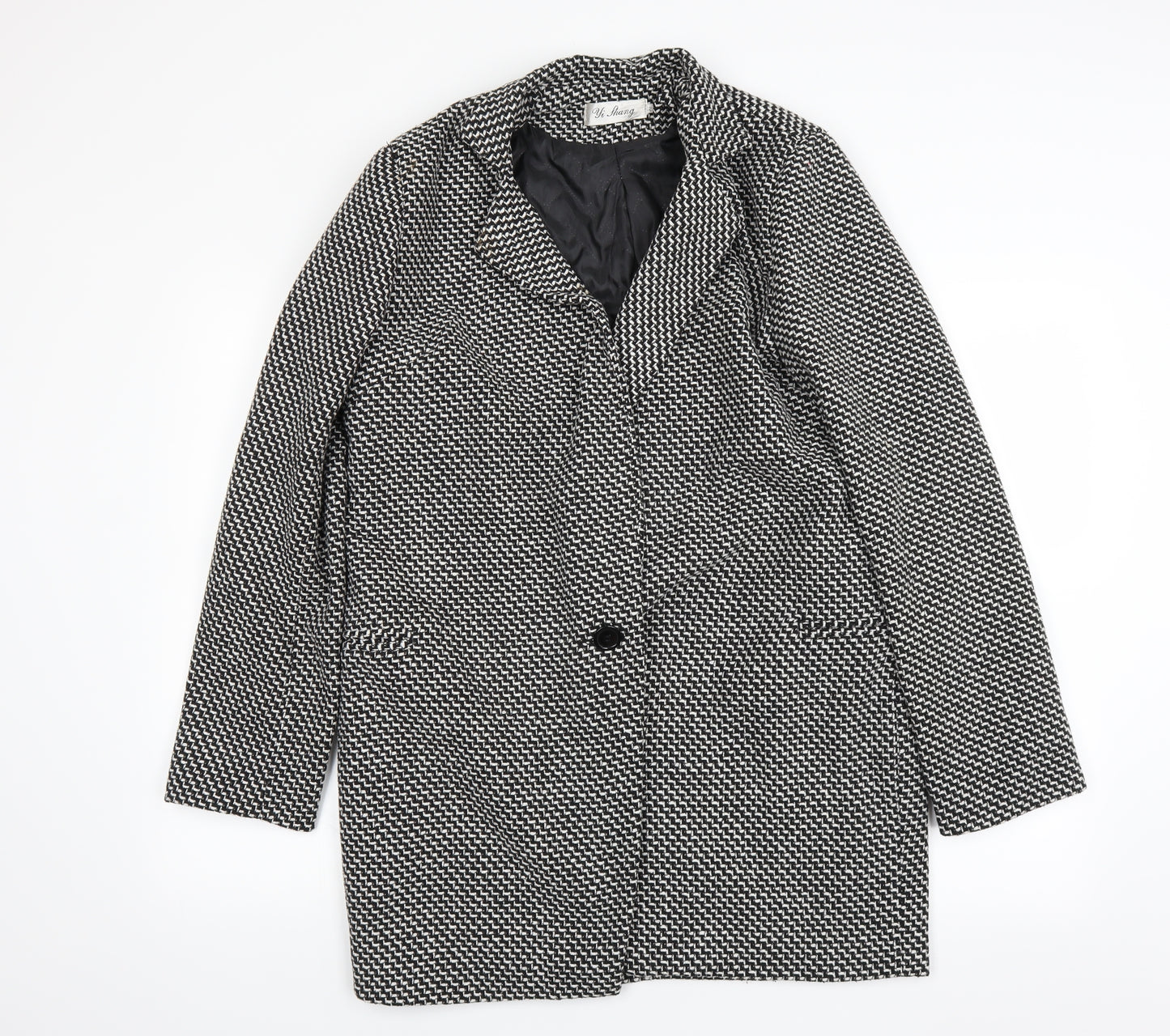 Preworn Womens Black Geometric  Jacket  Size XL