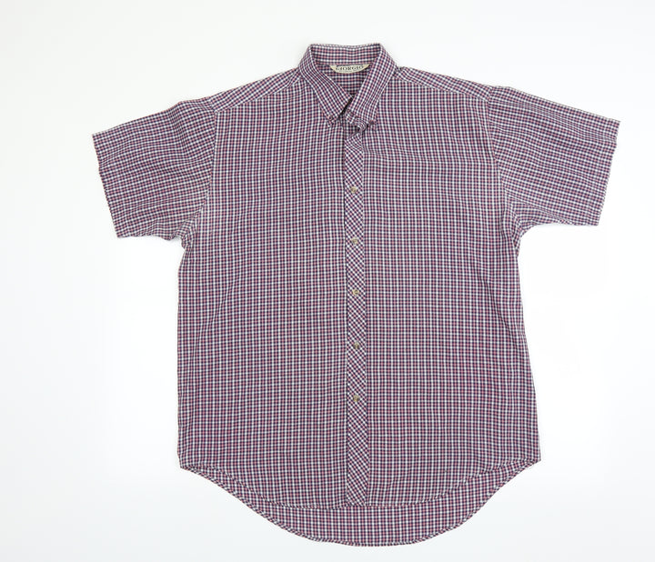Giorgio Mens Red Check   Button-Up Size L