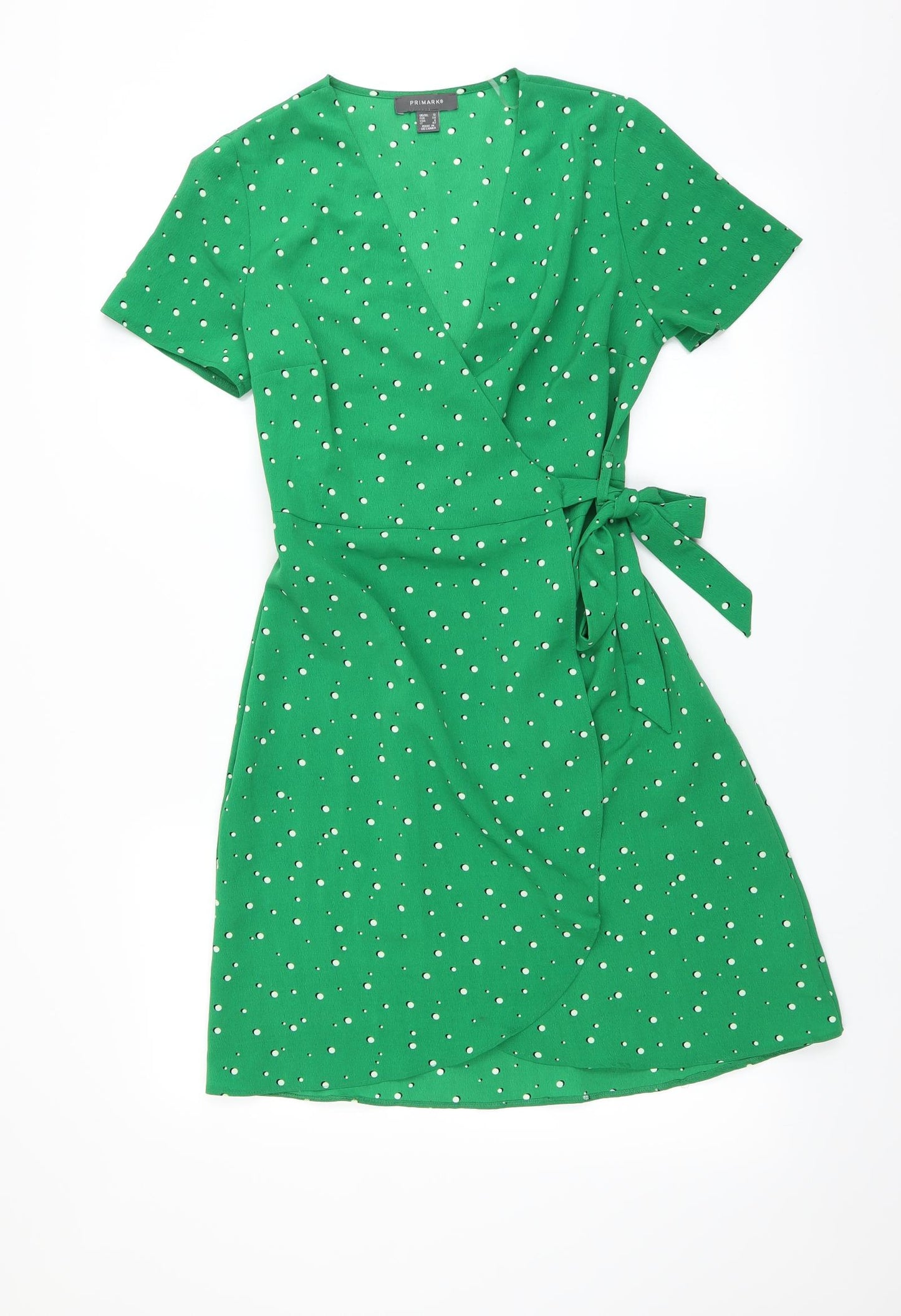 Primark Womens Green Polka Dot  Wrap Dress  Size 10