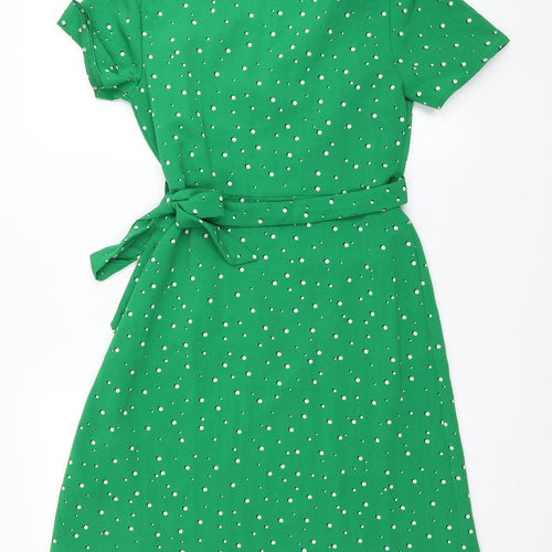 Primark Womens Green Polka Dot  Wrap Dress  Size 10