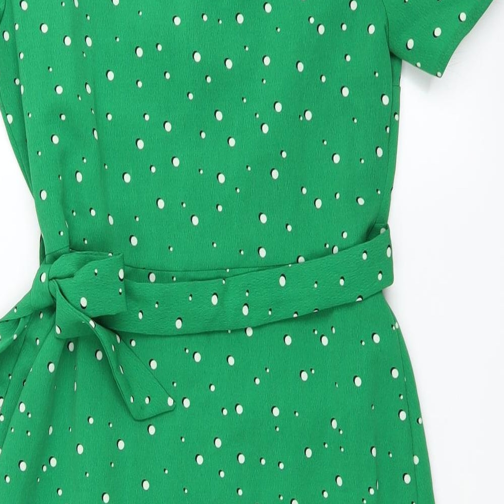 Primark Womens Green Polka Dot  Wrap Dress  Size 10