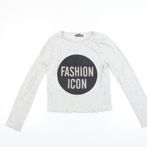 Primark Girls Grey   Basic T-Shirt Size 10-11 Years  - Fashion Icon
