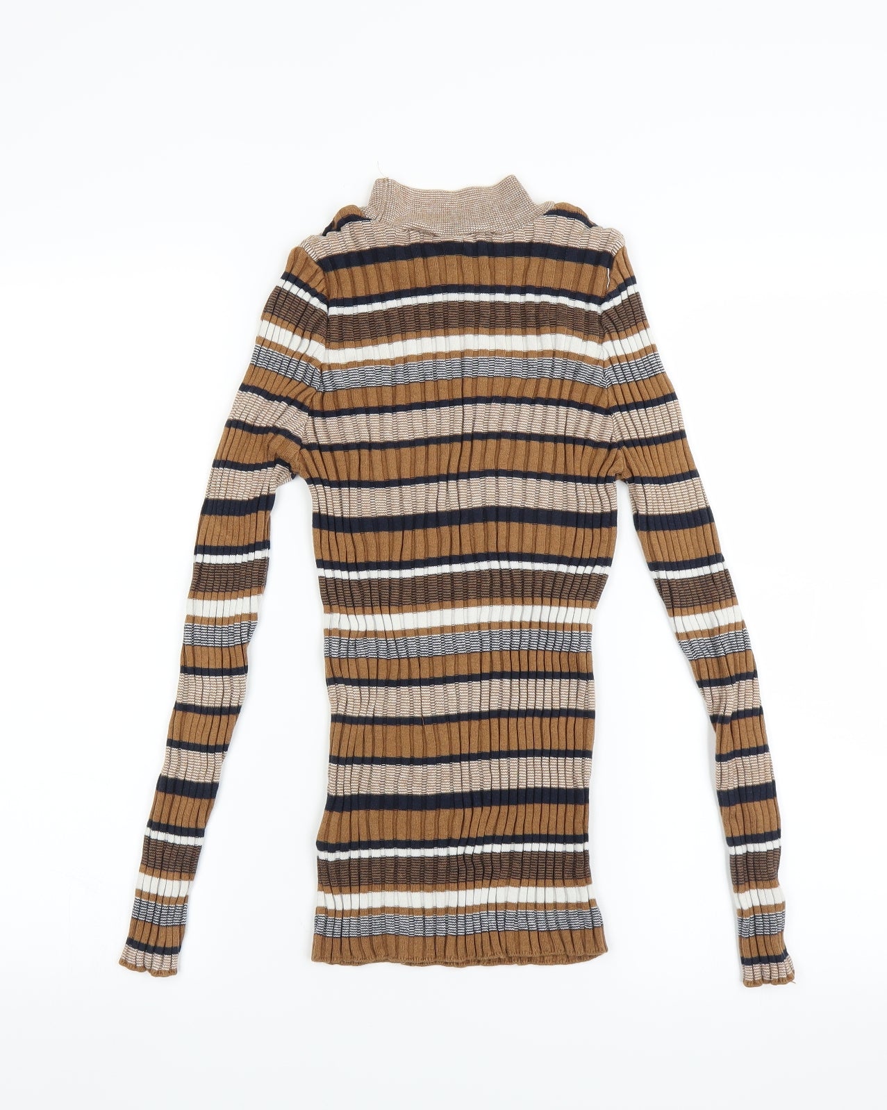 Peacocks Womens Brown Striped  Pullover Jumper Size 8