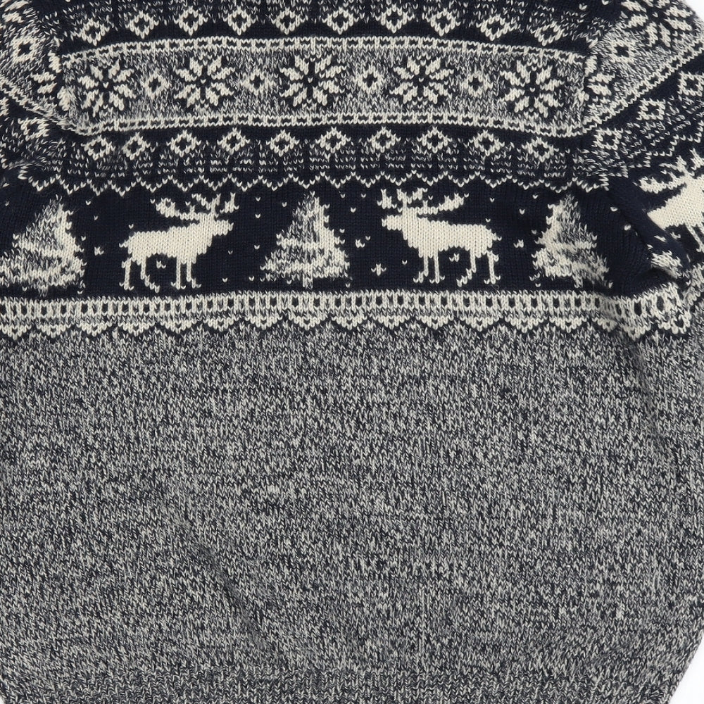 George Mens Blue   Pullover Jumper Size L  - CHRISTMAS