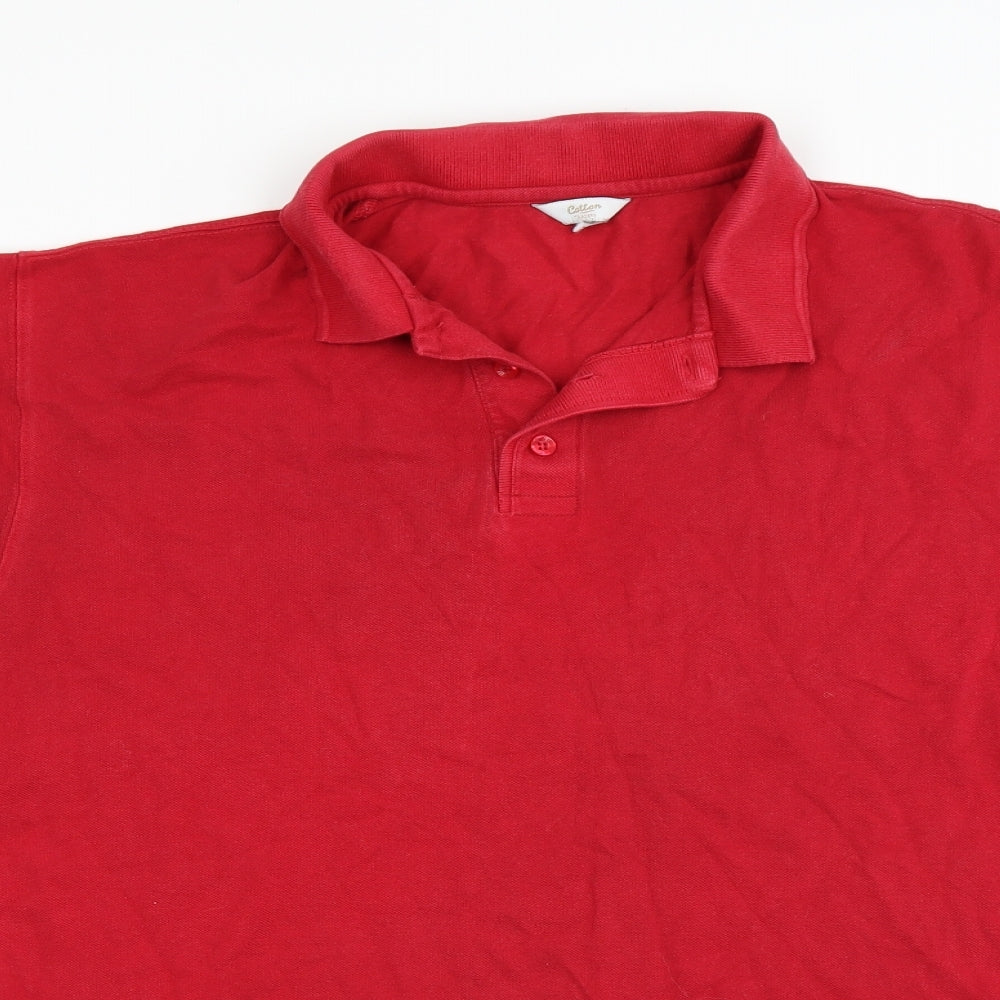 Cotton Traders Mens Red    Polo Size L