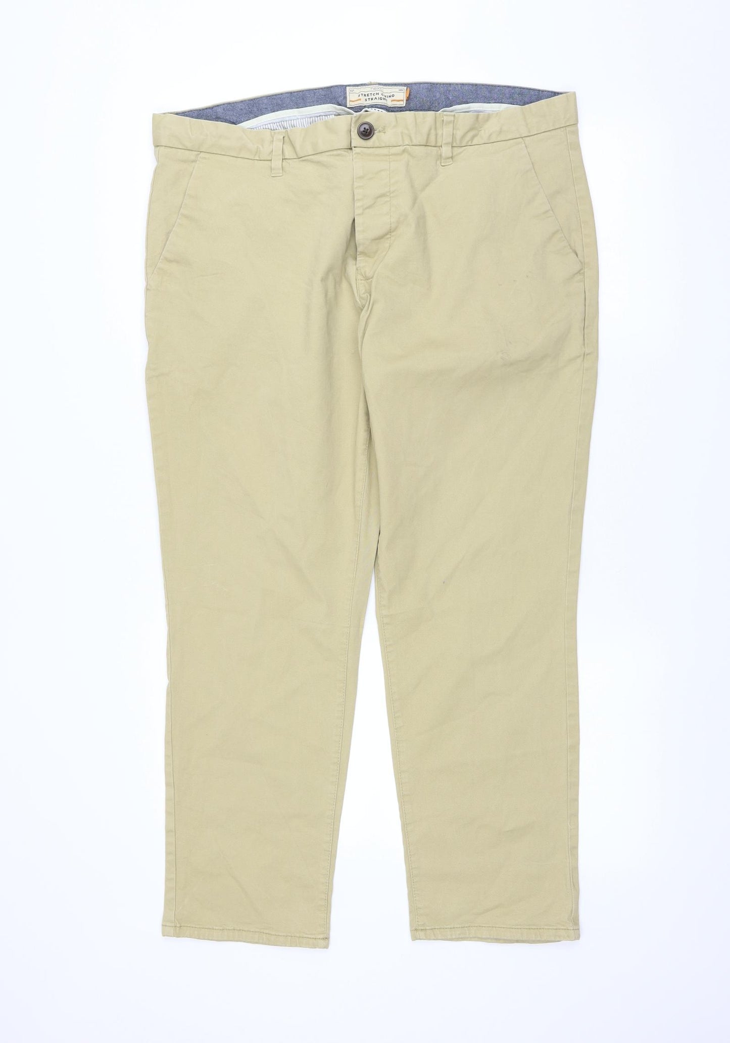 NEXT Mens Beige   Chino Trousers Size 38 in L29 in
