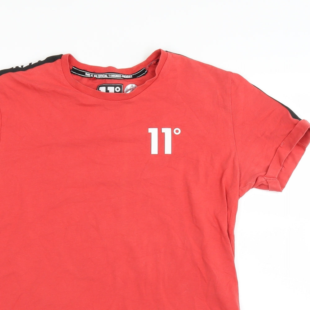 11 degrees Mens Red    T-Shirt Size M