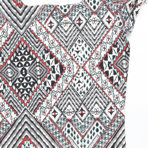 Primark Womens Multicoloured Geometric  T-Shirt Dress  Size 16