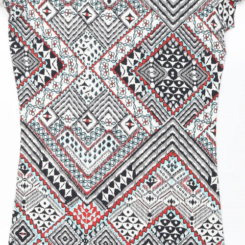 Primark Womens Multicoloured Geometric  T-Shirt Dress  Size 16