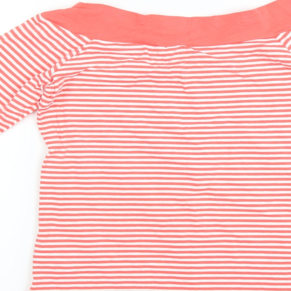 F&F Womens Pink Striped  Basic T-Shirt Size 8