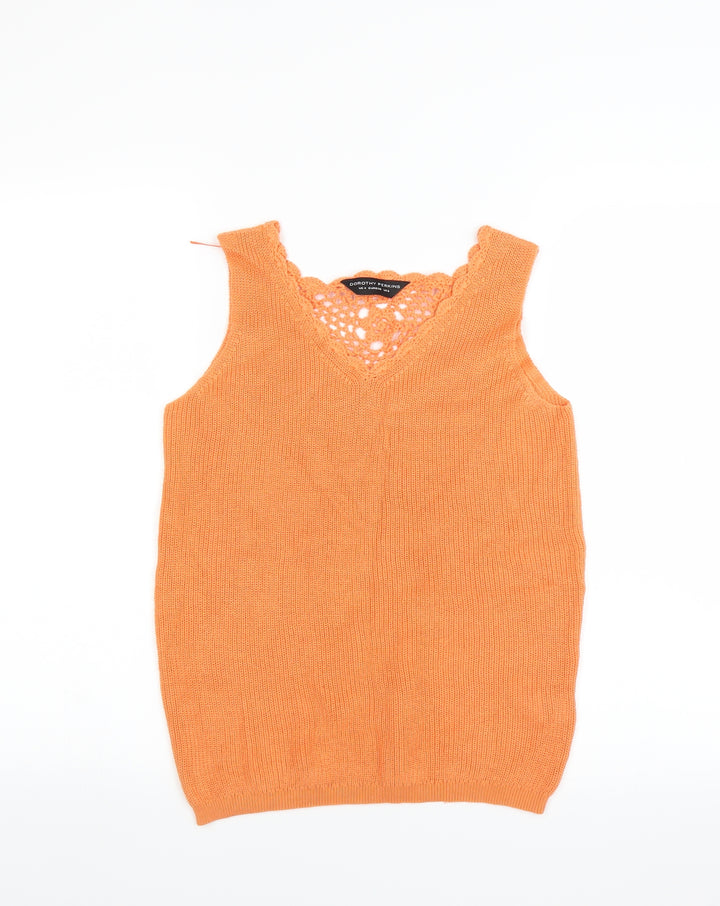 Dorothy Perkins Womens Orange Vest Jumper Size 8