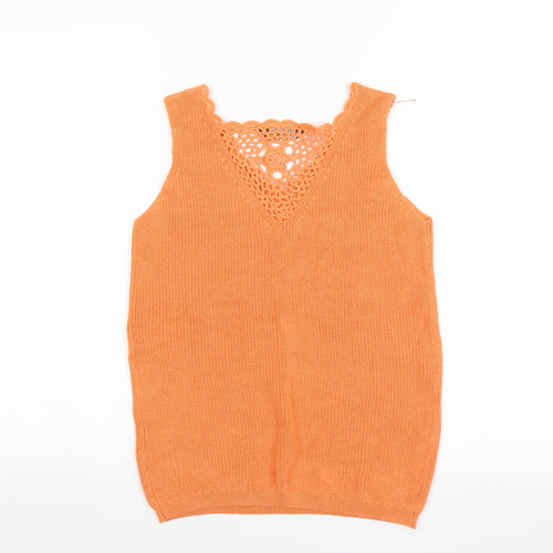 Dorothy Perkins Womens Orange   Vest Jumper Size 8