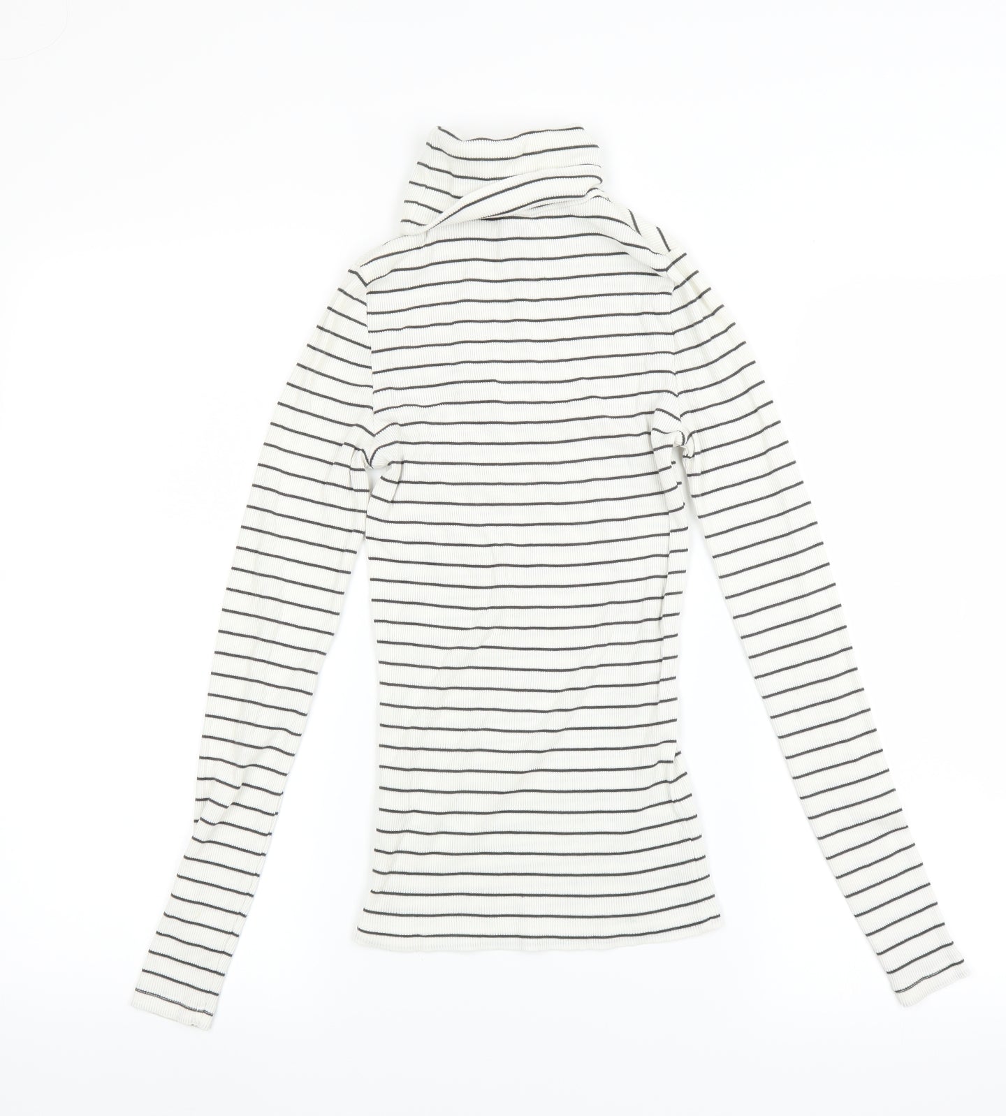 New Look Womens White Striped  Pullover Jumper Size 6