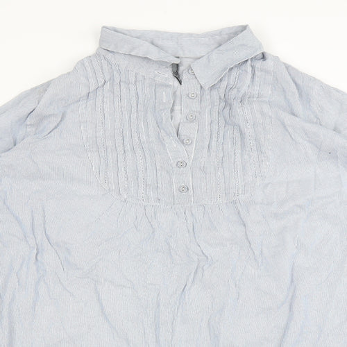 evie Womens Blue Striped  Basic Blouse Size 20
