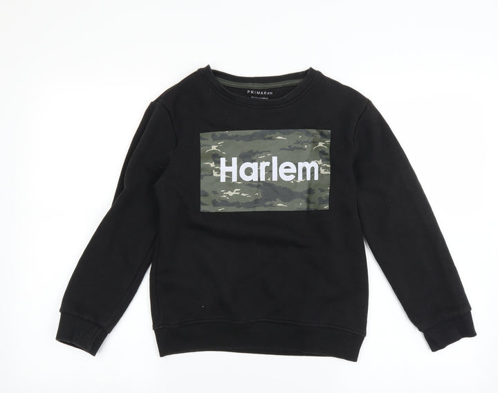 Primark Boys Black   Pullover Sweatshirt Size 10-11 Years  - harlem