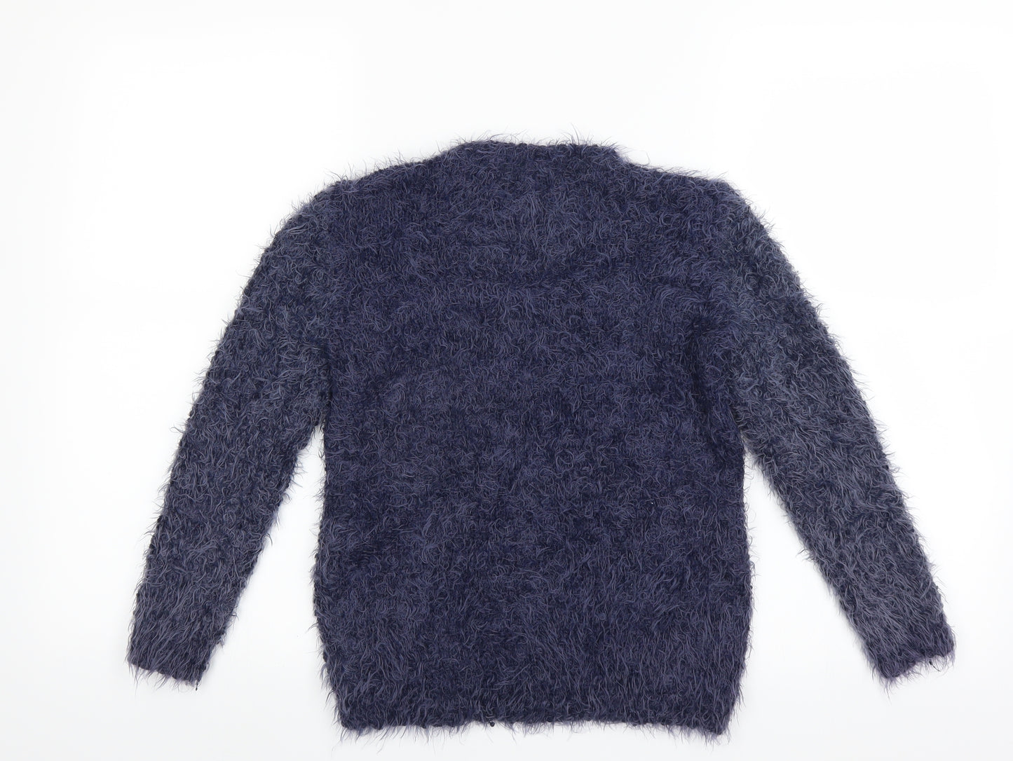 George Girls Blue   Pullover Jumper Size 10-11 Years  - heart fluffy