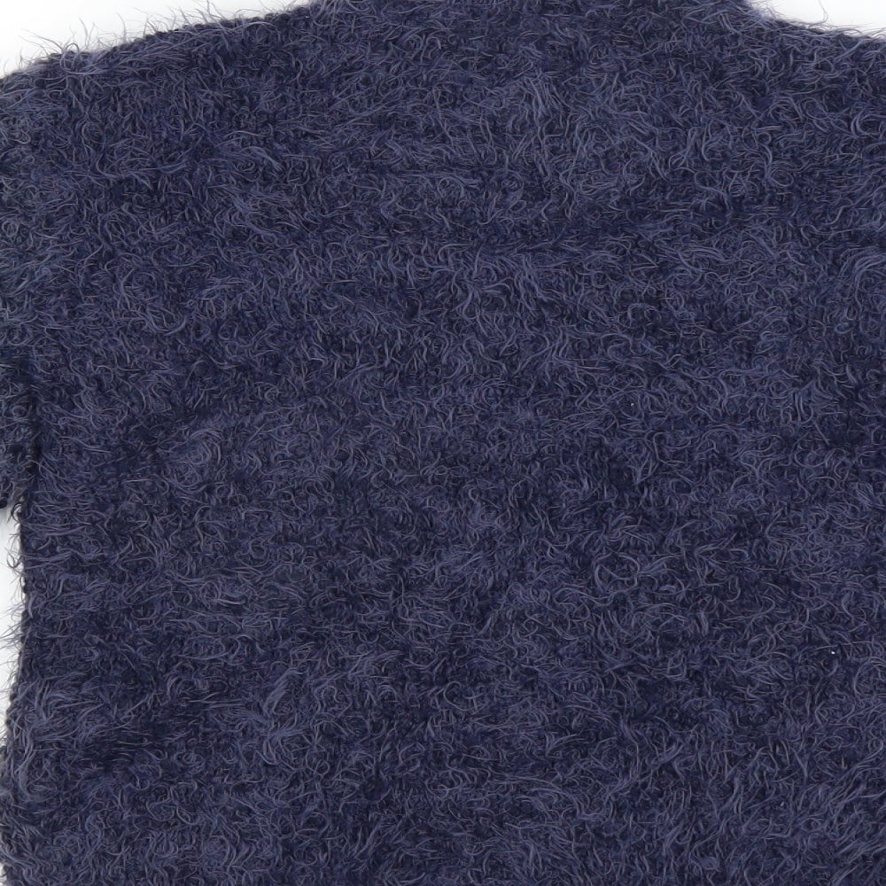 George Girls Blue   Pullover Jumper Size 10-11 Years  - heart fluffy