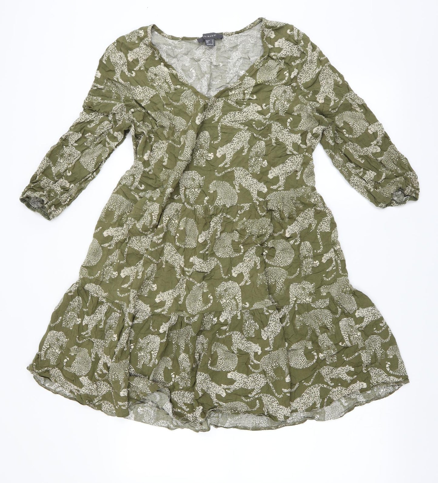 Primark Womens Green   Fit & Flare  Size 16  - leopards