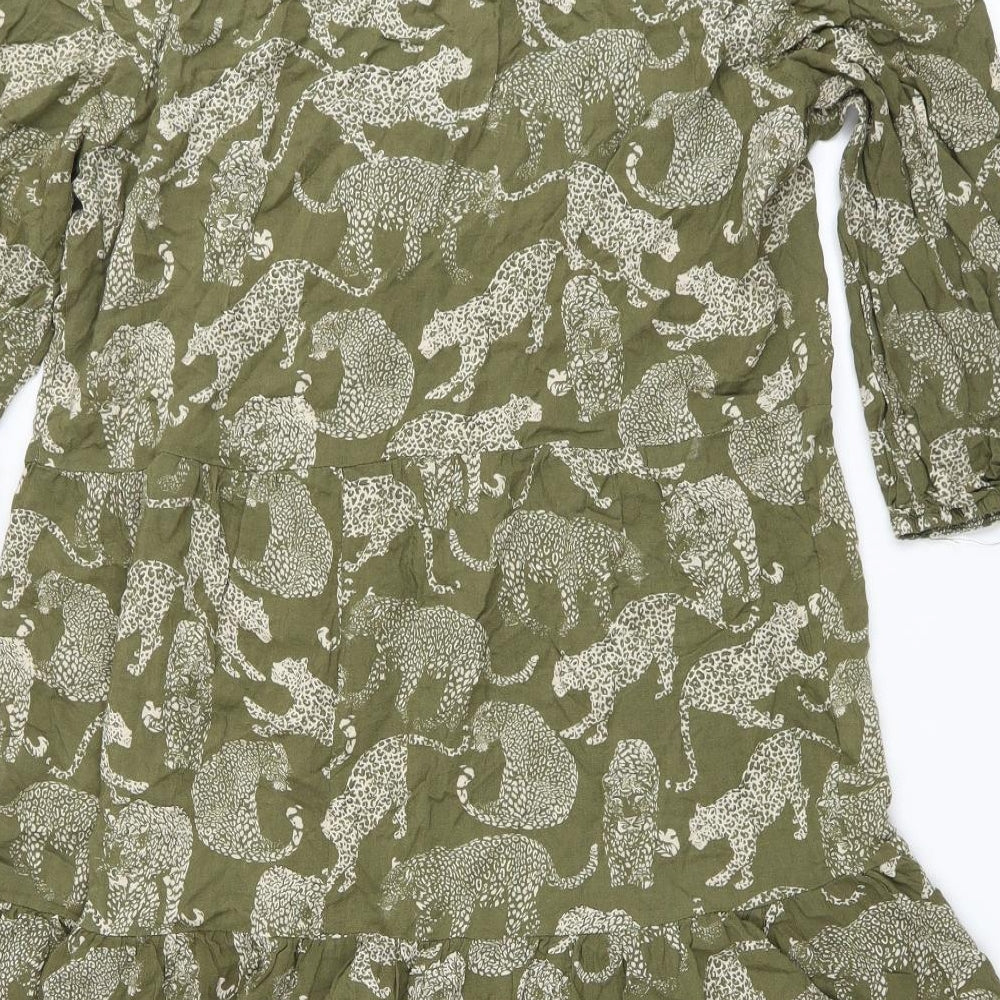 Primark Womens Green   Fit & Flare  Size 16  - leopards