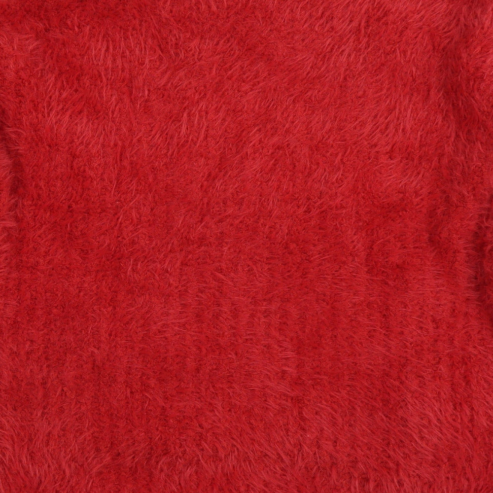 Primark Womens Red   Pullover Jumper Size 12  - FLUFFY