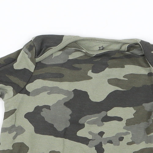 NEXT Boys Green Camouflage Jersey Babygrow One-Piece Size Newborn