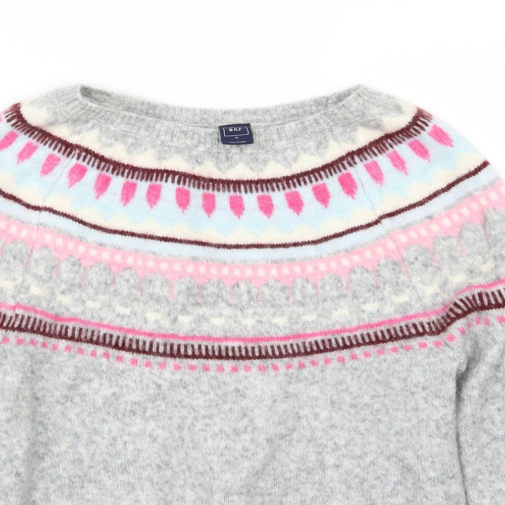 Gap Womens Grey Striped Knit Pullover Jumper Size XL