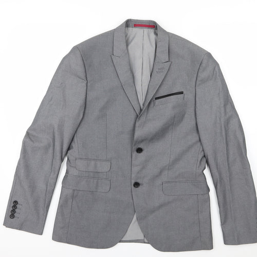 George Mens Grey  Rayon Jacket Suit Jacket Size 38