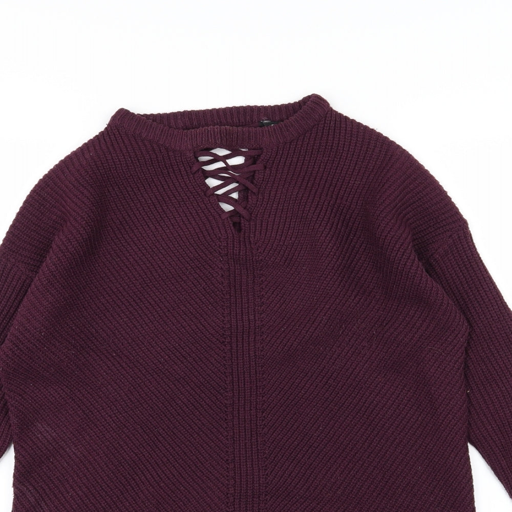 Select Womens Purple  Knit Pullover Jumper Size 8  - Burgundy