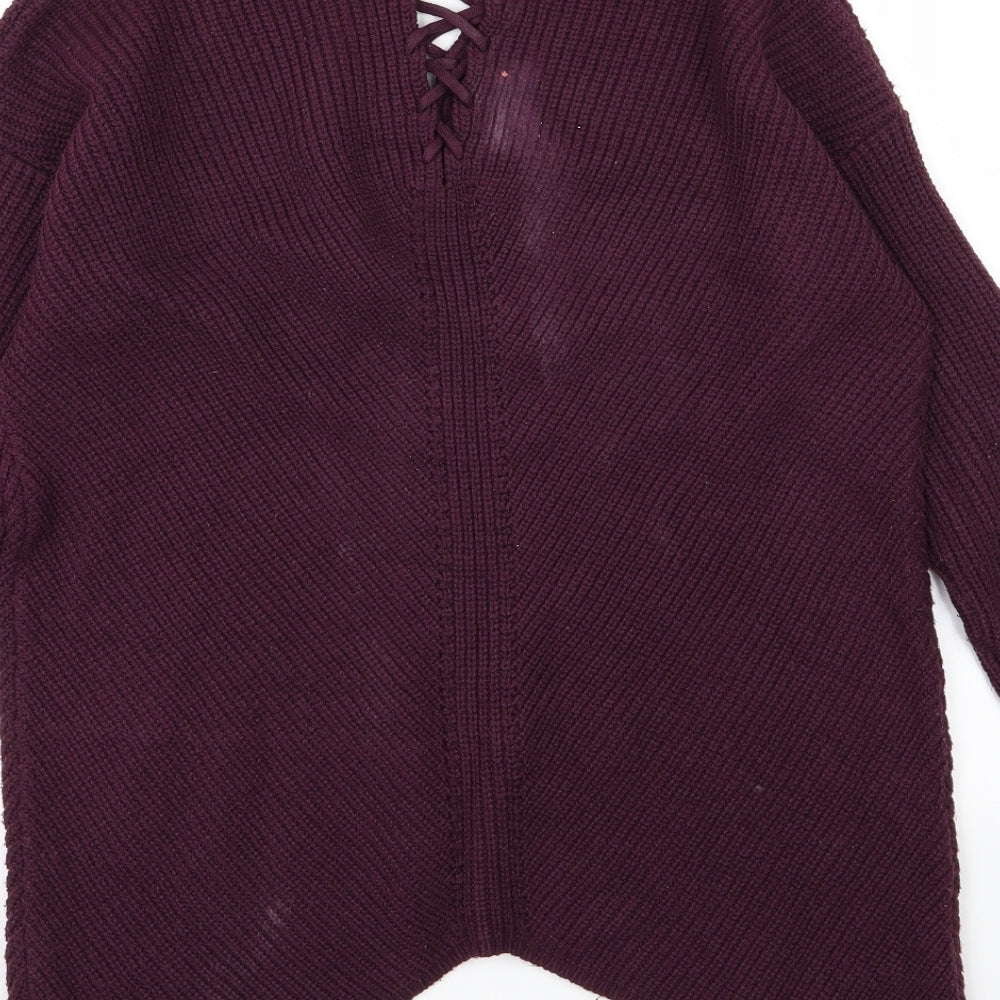 Select Womens Purple  Knit Pullover Jumper Size 8  - Burgundy