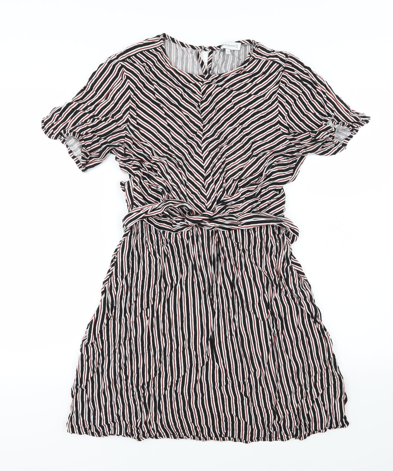 Warehouse Womens Multicoloured Striped  A-Line  Size 12