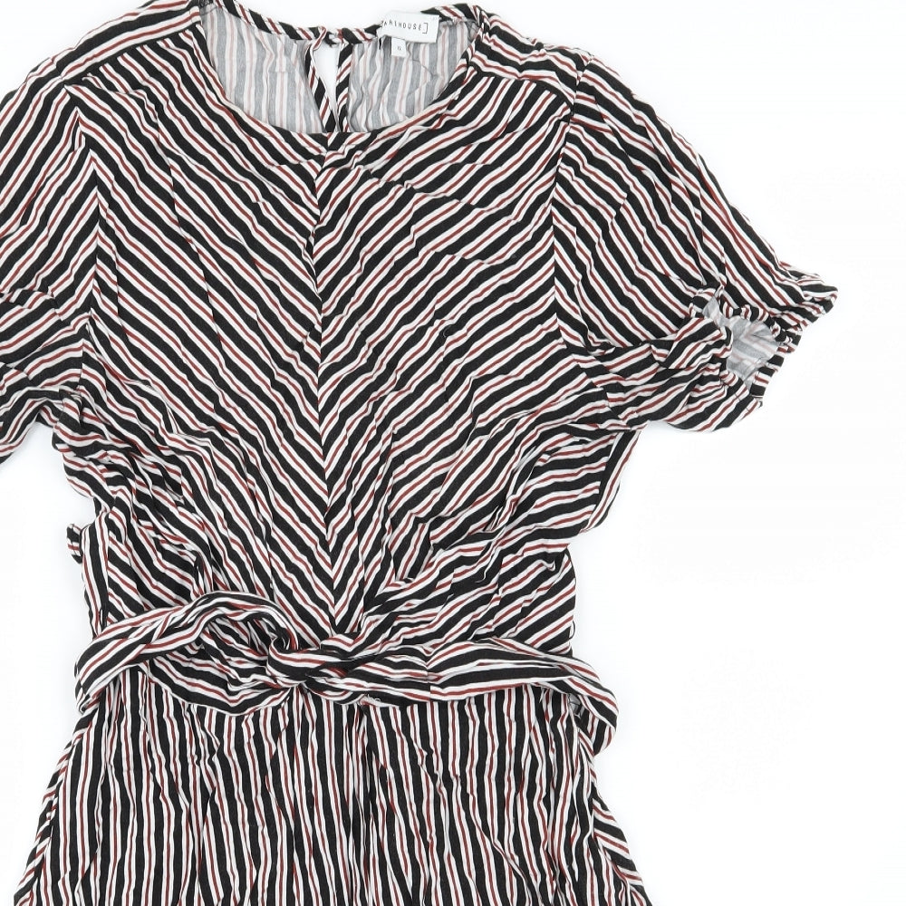 Warehouse Womens Multicoloured Striped  A-Line  Size 12