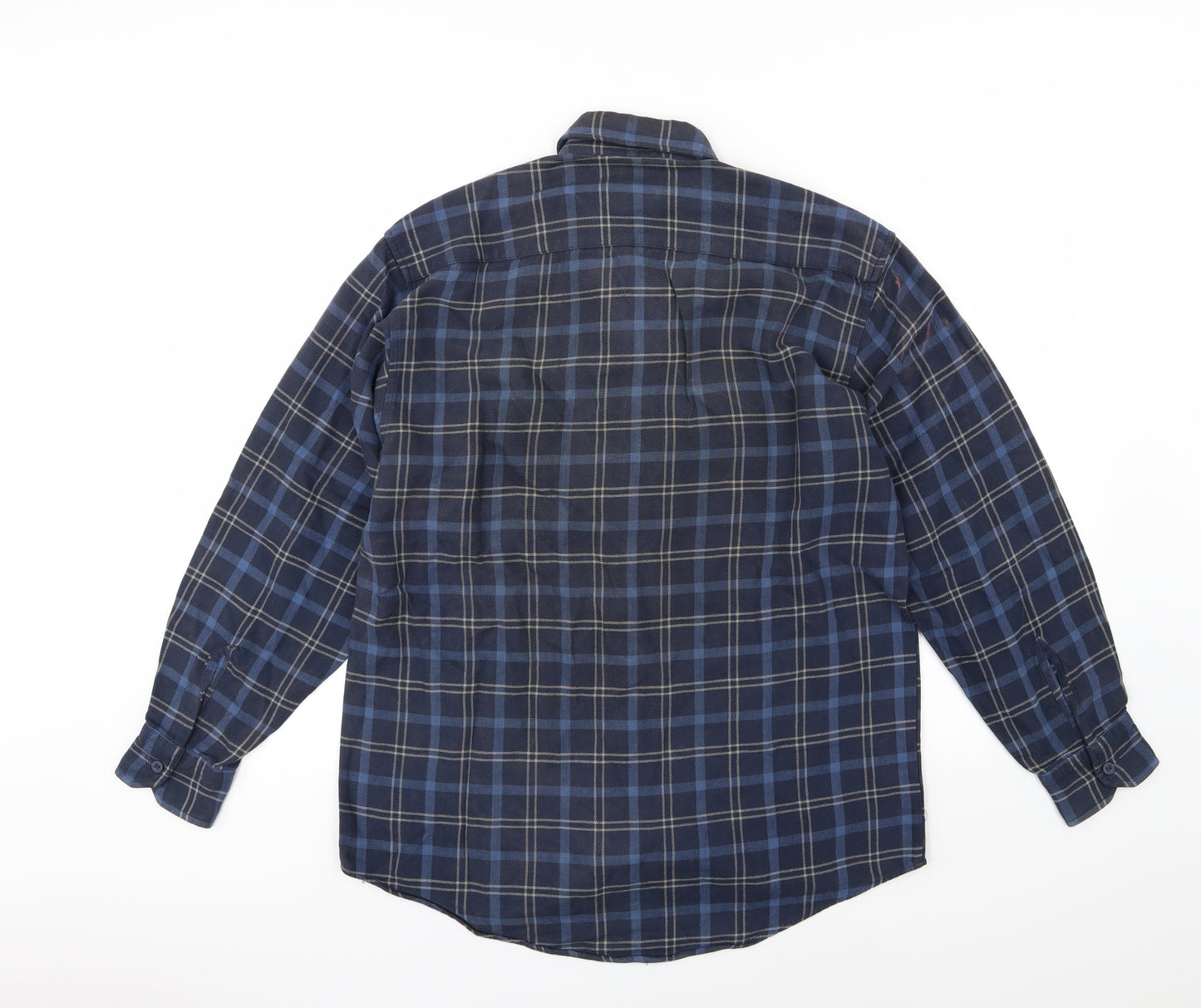 Armando Mens Blue Striped Woven  Button-Up Size S