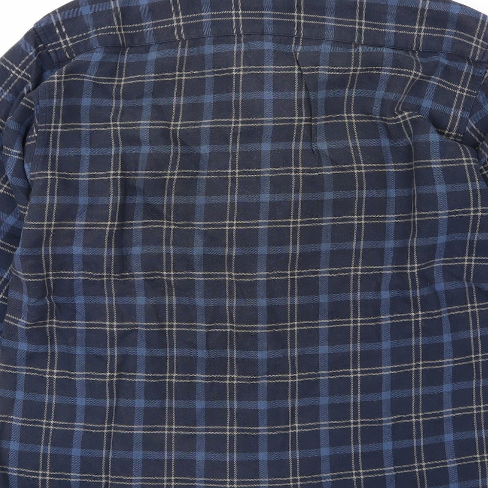 Armando Mens Blue Striped Woven  Button-Up Size S