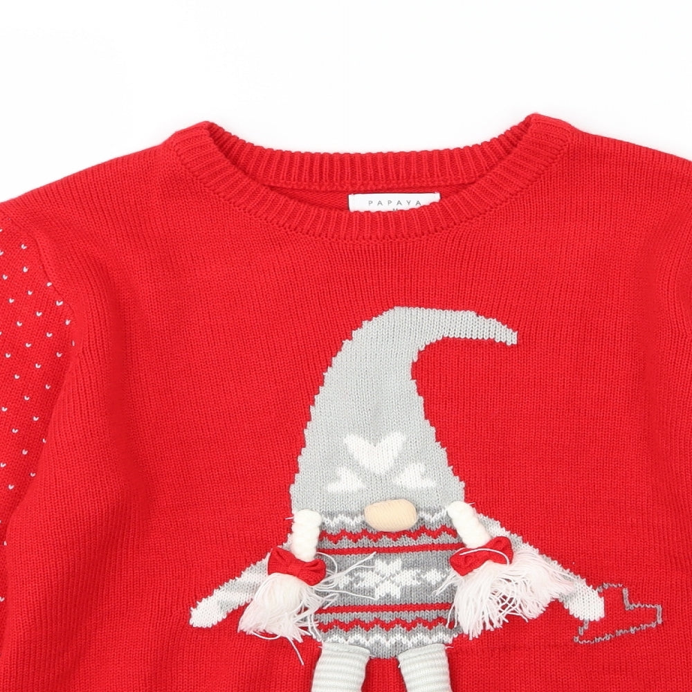 Papaya Womens Red  Knit Pullover Jumper Size M  - Chirstmas