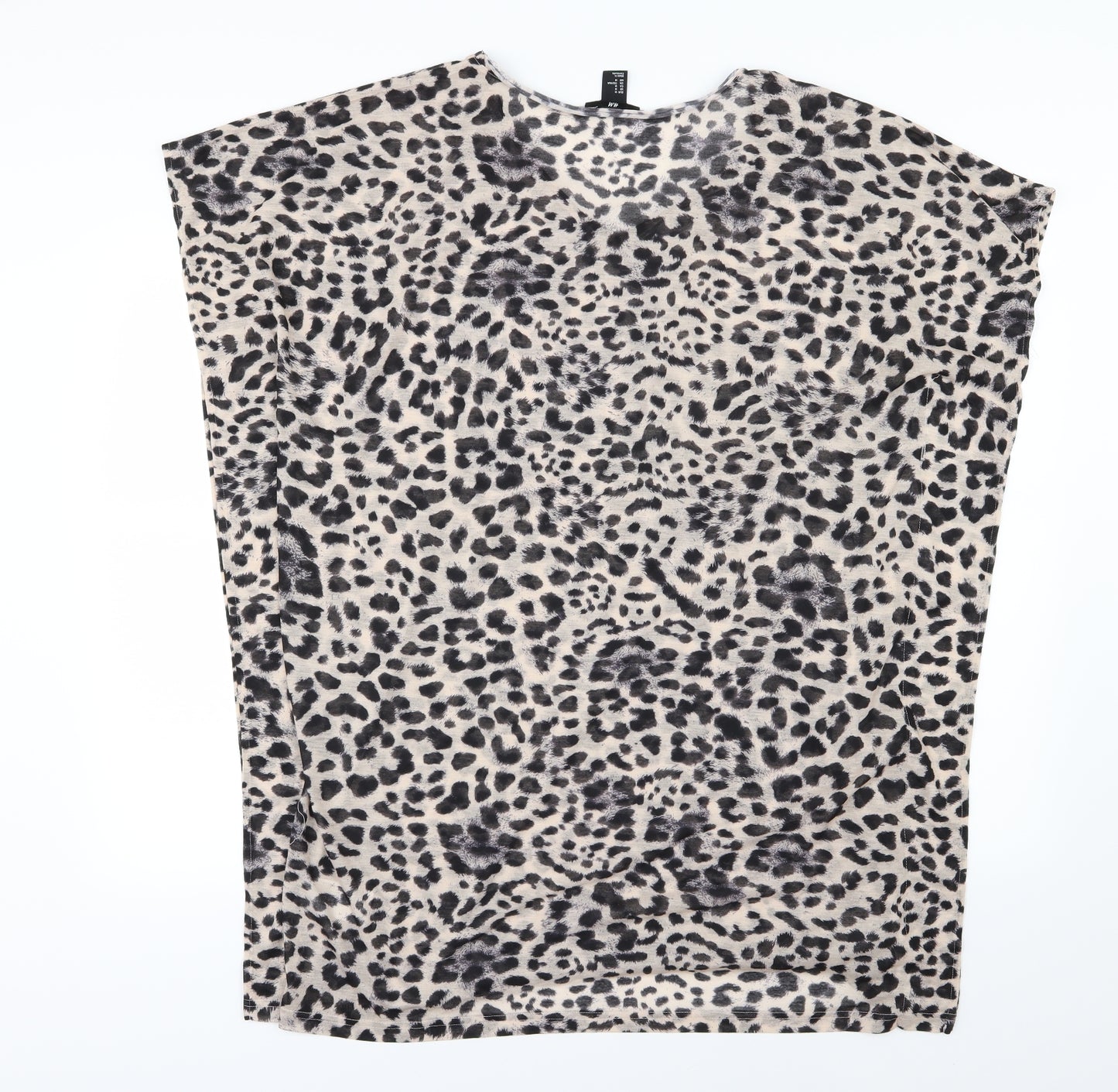 H&M Womens Brown Animal Print Jersey Basic T-Shirt Size M  - Oversized