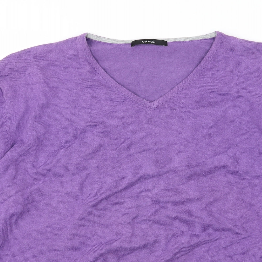 George Mens Purple  Knit Pullover Jumper Size L
