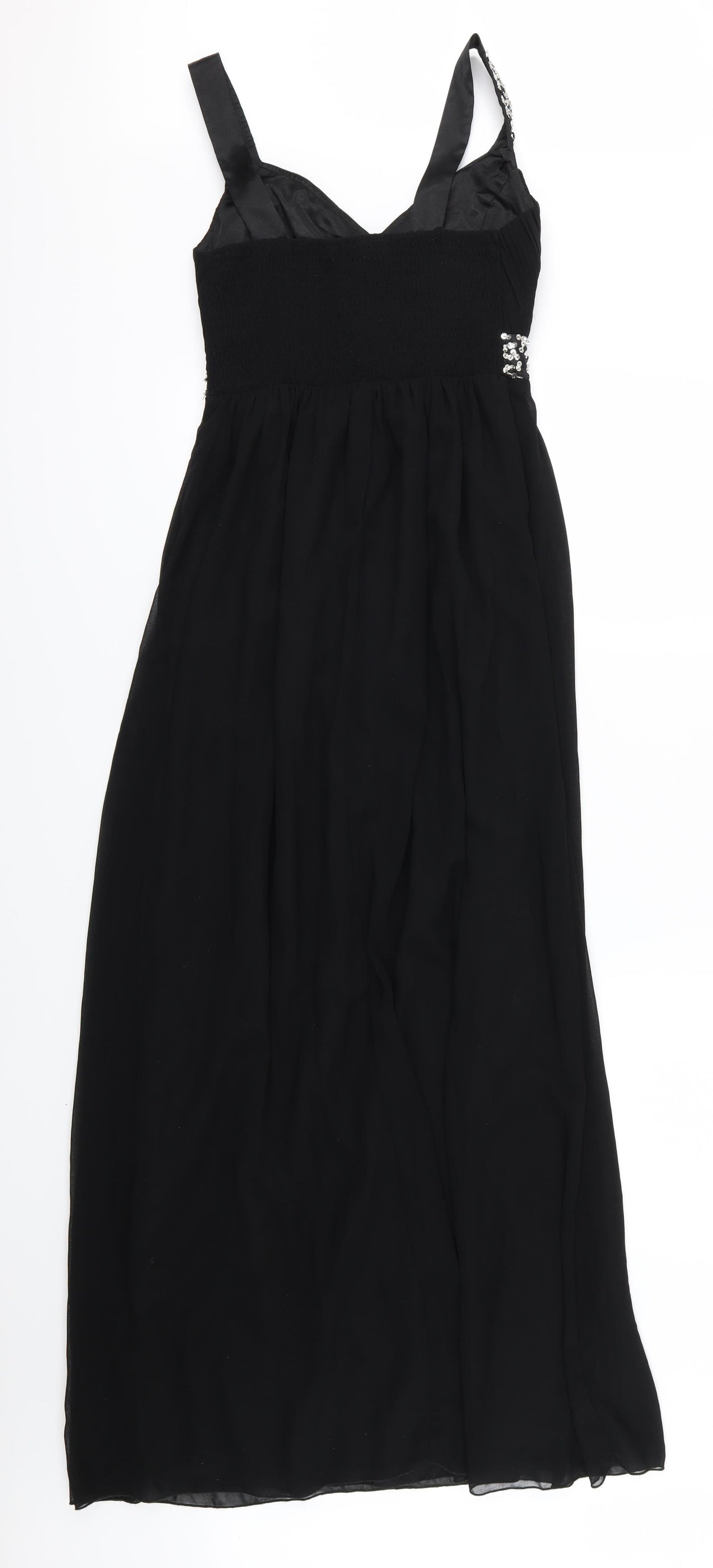 Quiz Womens Black  Chiffon Ball Gown  Size 8  - Jewelled
