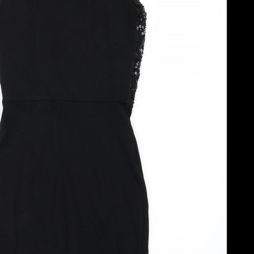 H&M Womens Black  Jersey Pencil Dress  Size 4  - Sequin