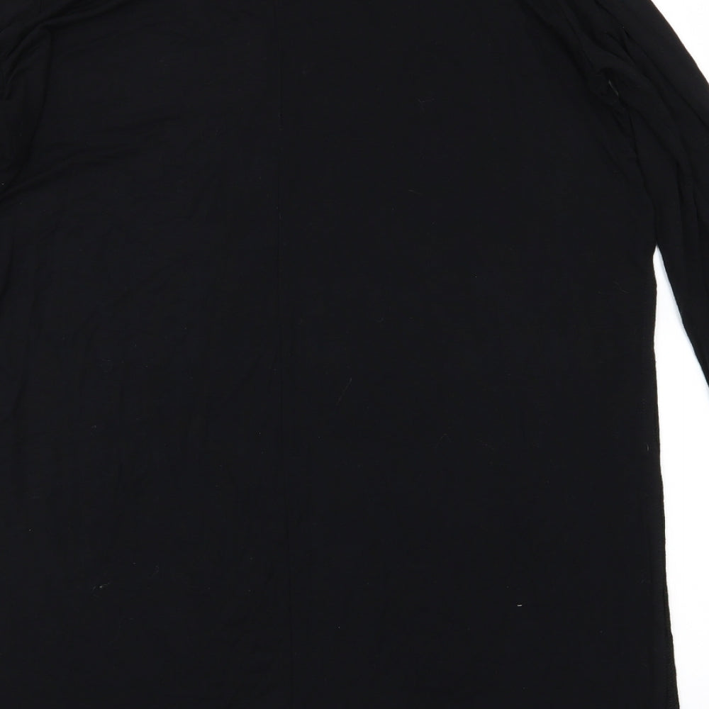 PRETTYLITTLETHING Womens Black  Jersey Basic T-Shirt Size 12  - Side splits
