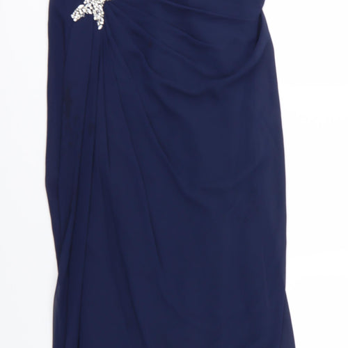 Elite Bridal Womens Blue  Chiffon Ball Gown  Size 20
