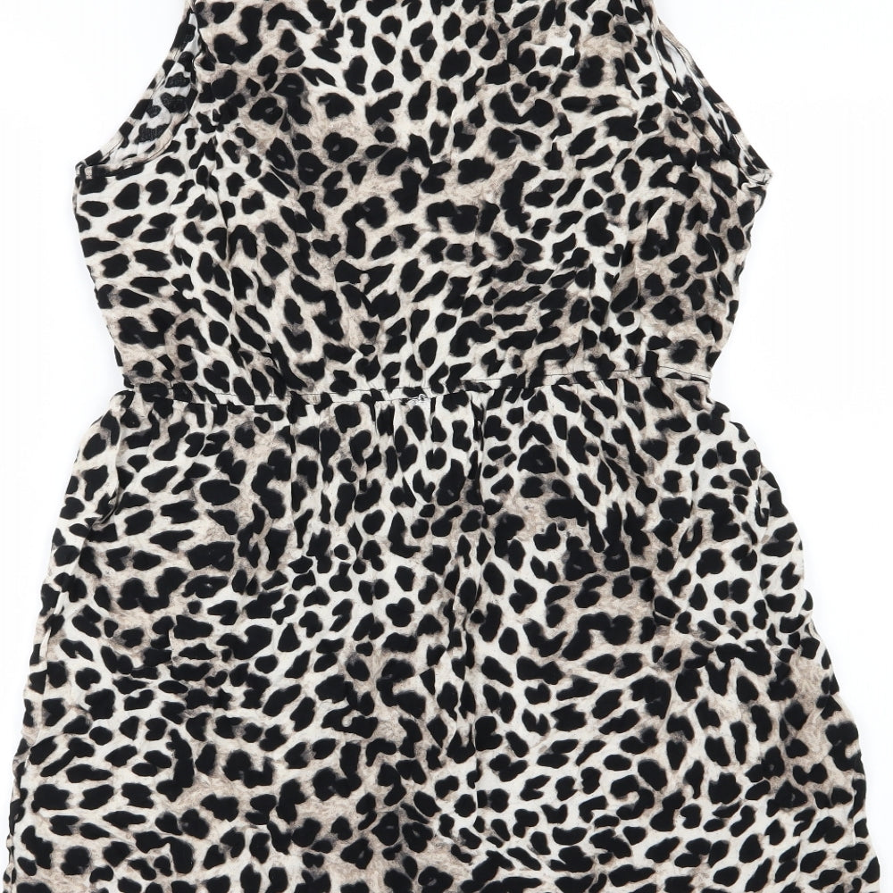 George Womens Brown Animal Print  A-Line  Size 16