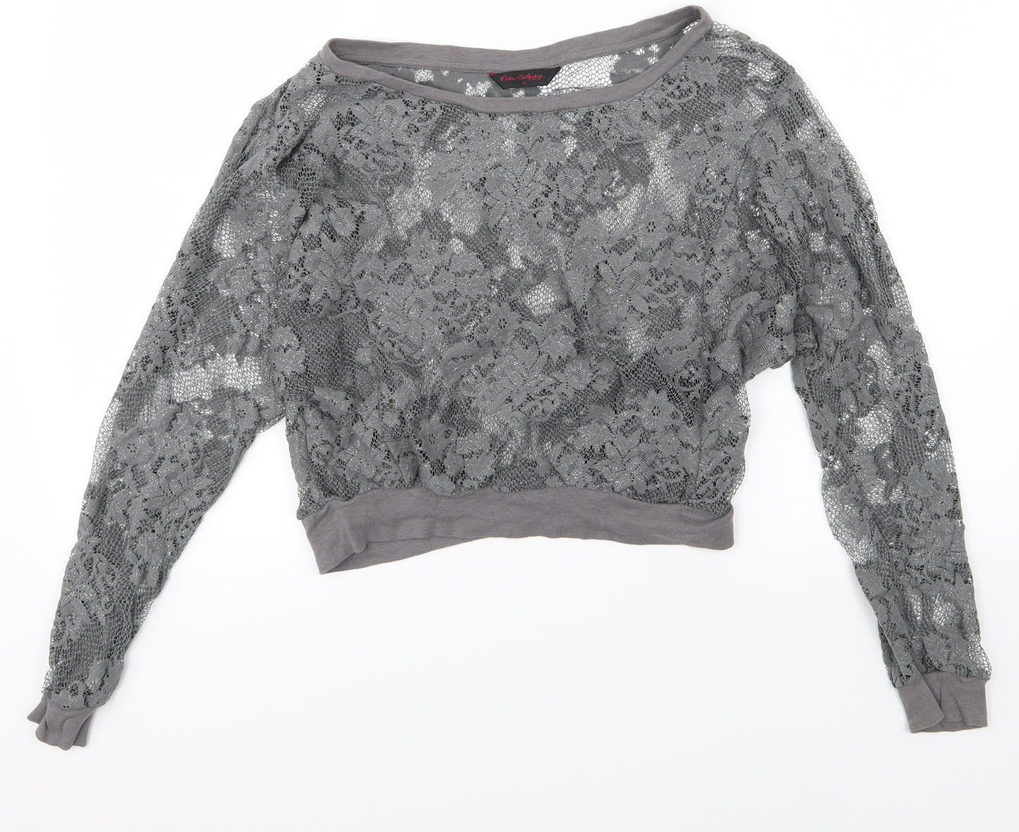 Miss Selfridge Womens Grey Floral  Basic Blouse Size 8