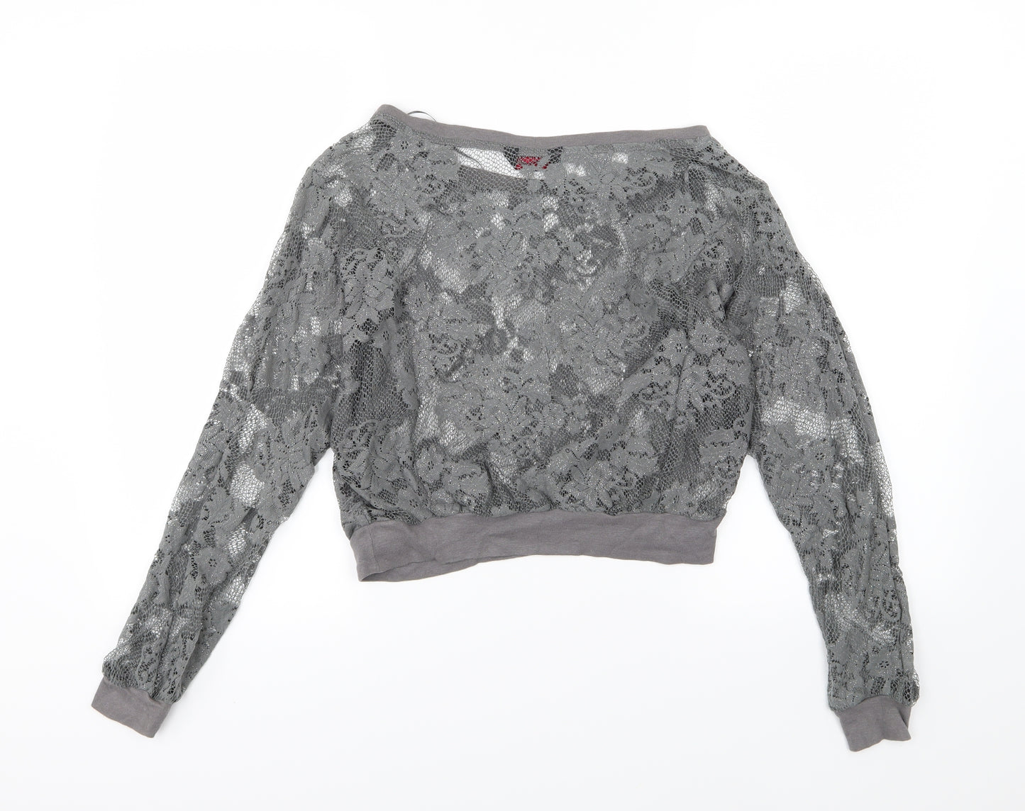 Miss Selfridge Womens Grey Floral  Basic Blouse Size 8