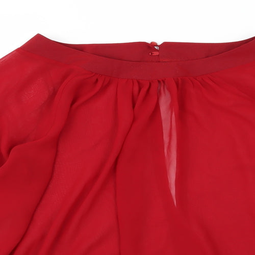 Select Womens Red  Chiffon Basic Blouse Size 16