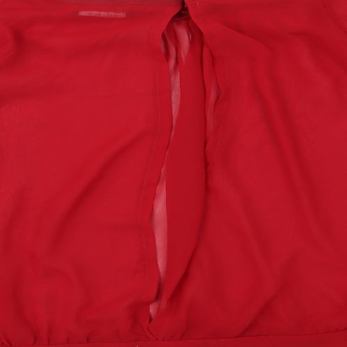 Select Womens Red  Chiffon Basic Blouse Size 16